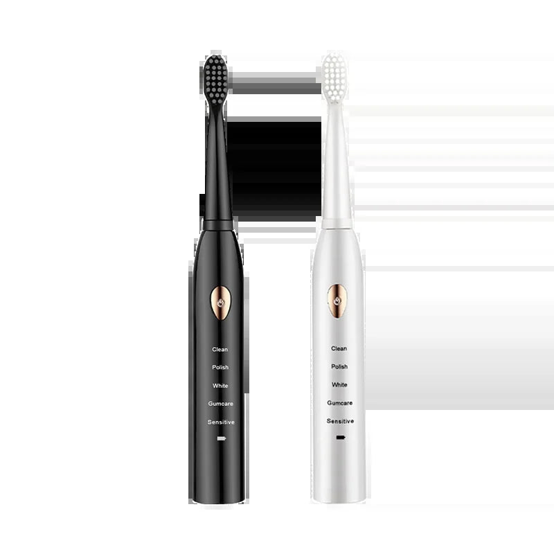 Jianpai Adult Black White Classic Acoustic Electric Toothbrush Adult 5-Gear Mode USB Charging IPX7 Waterproof Acoustic Electric
