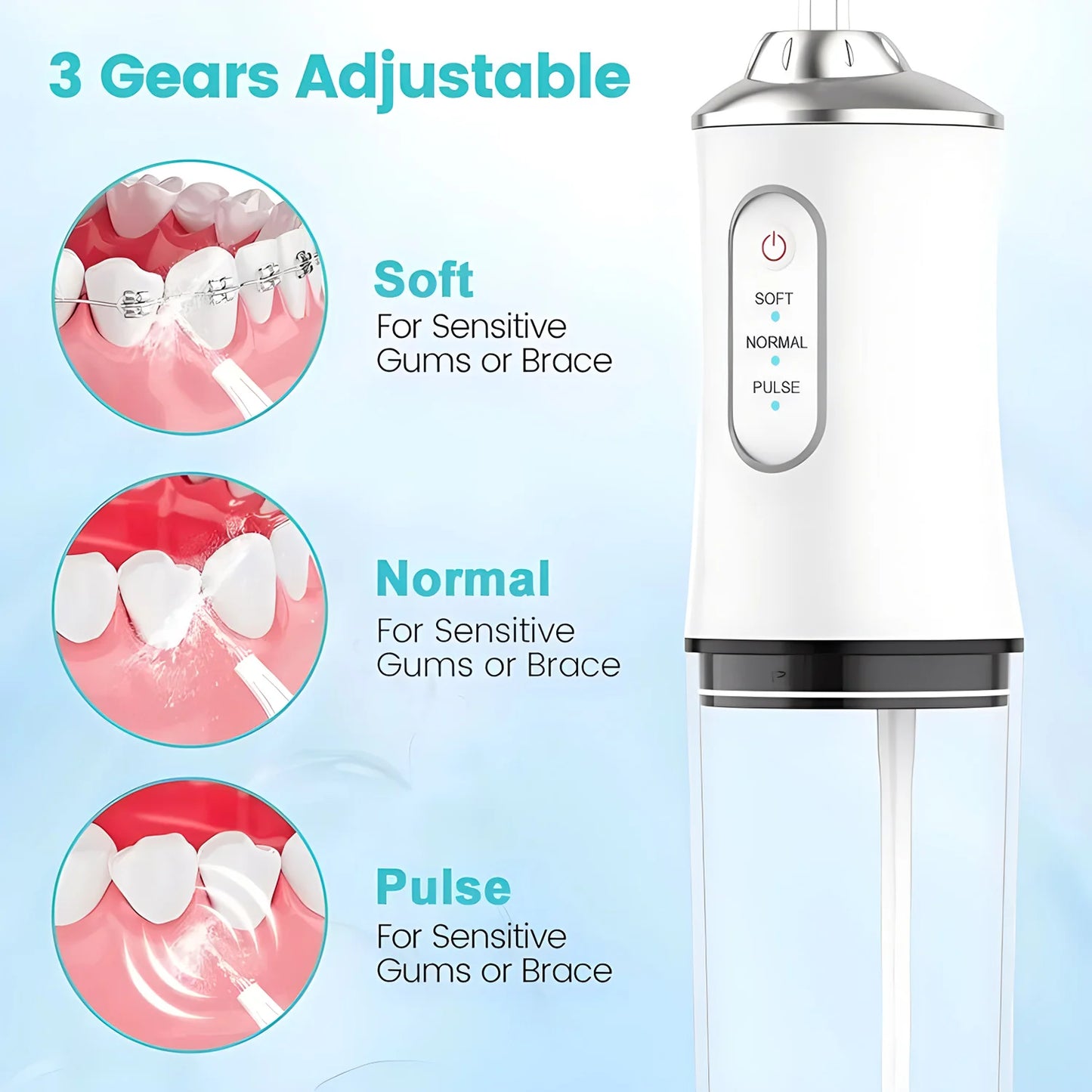 Rechargeable Portable Oral Irrigator - Your Ultimate Dental Care Companion with 3 Jet Nozzles for a Sparkling Smile