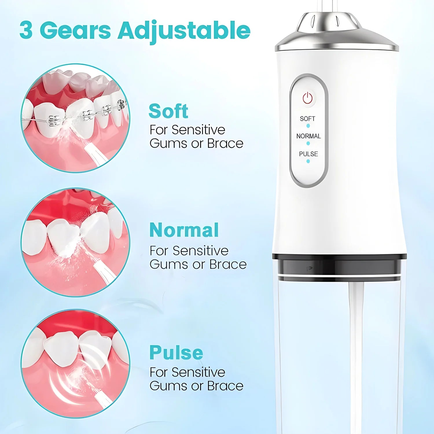 Rechargeable Portable Oral Irrigator - Your Ultimate Dental Care Companion with 3 Jet Nozzles for a Sparkling Smile